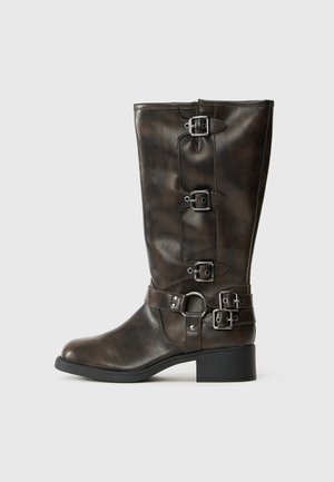 CLARA - Cowboy- / bikerstøvler - dark brown