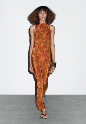 LONG FLOWING PRINTED - Cocktailkjole / festkjole - orange