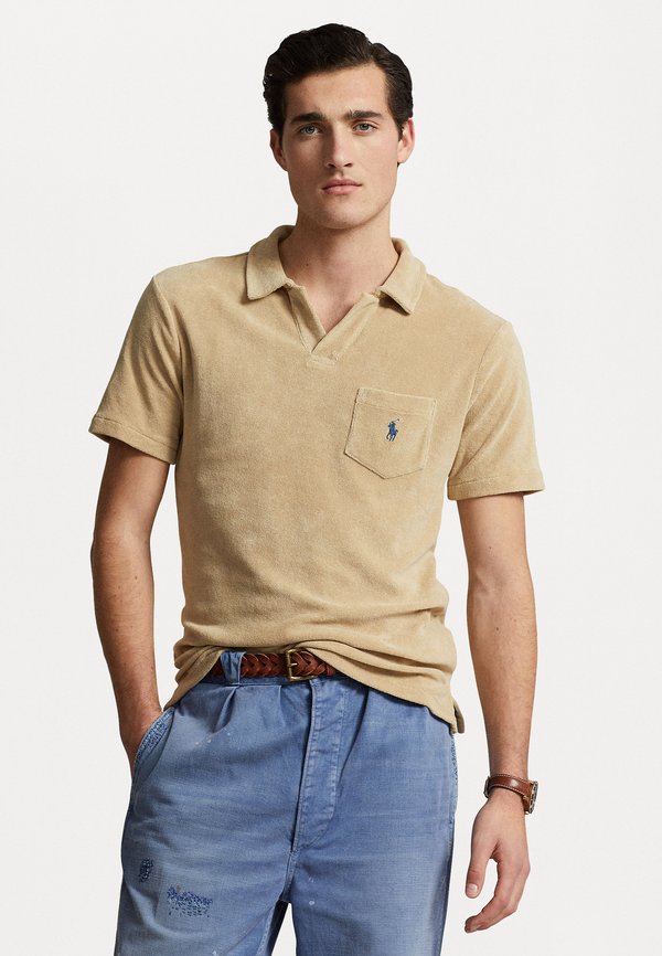CUSTOM FIT TERRY POLO SHIRT - Polo shirt - coastal beige