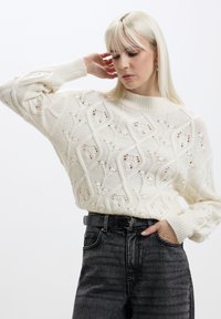 Calliope CON LAVORAZIONE A ROMBI - Maglione - bianco