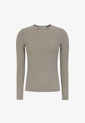 Soft Rebels FENJA STRIPE O-NECK - Top s dlhým rukávom - 153 coffee quartz