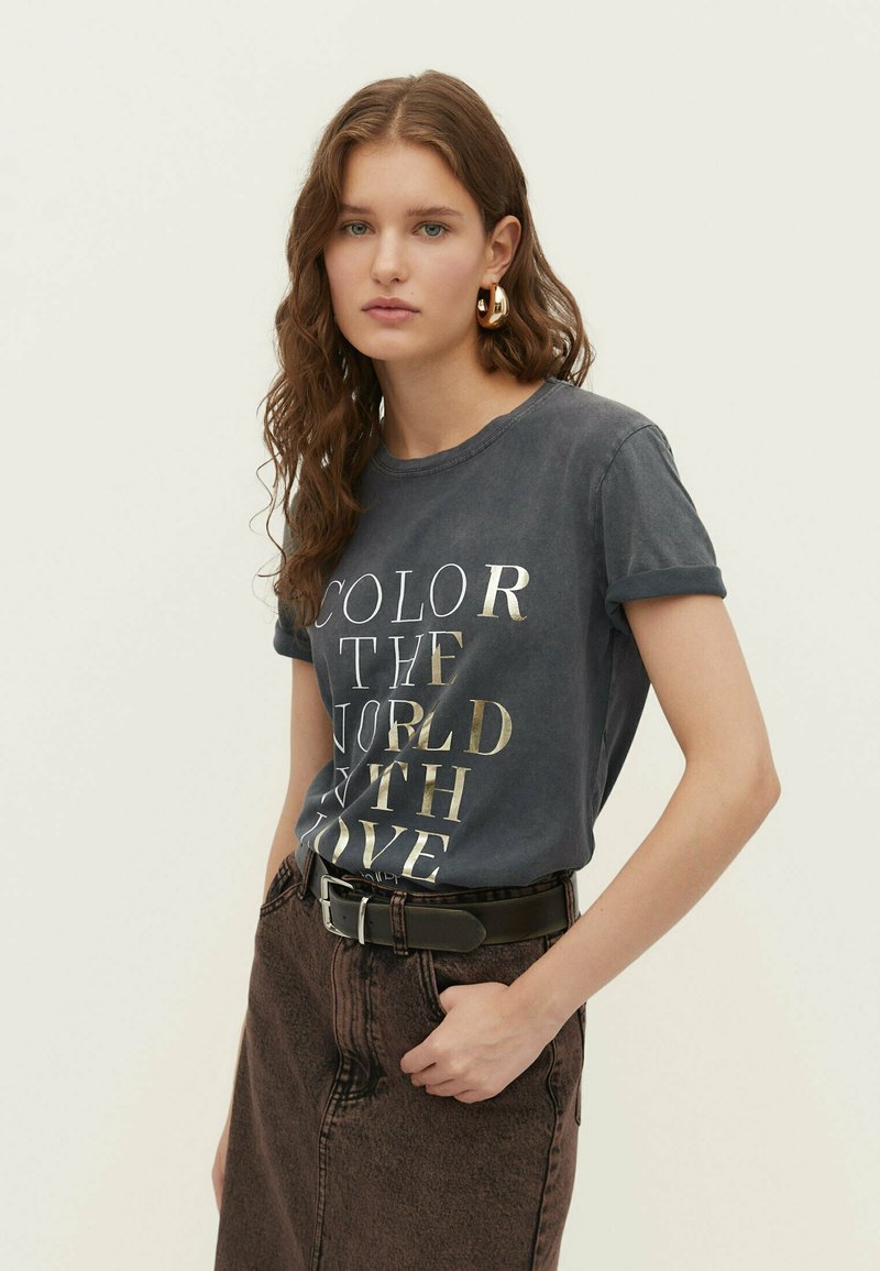Stradivarius T-shirt z nadrukiem - Zalando.pl