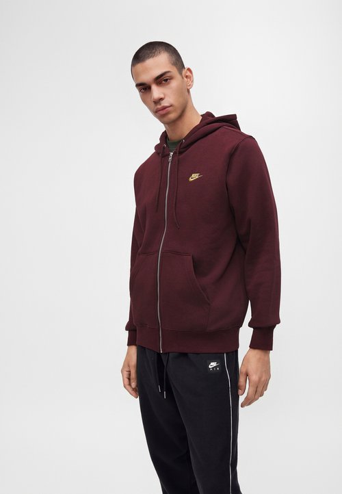 Nike M NK CLUB BB FZ HOODIE - Sudadera con cremallera - burgundy crush/metallic gold-coloured — photo 4