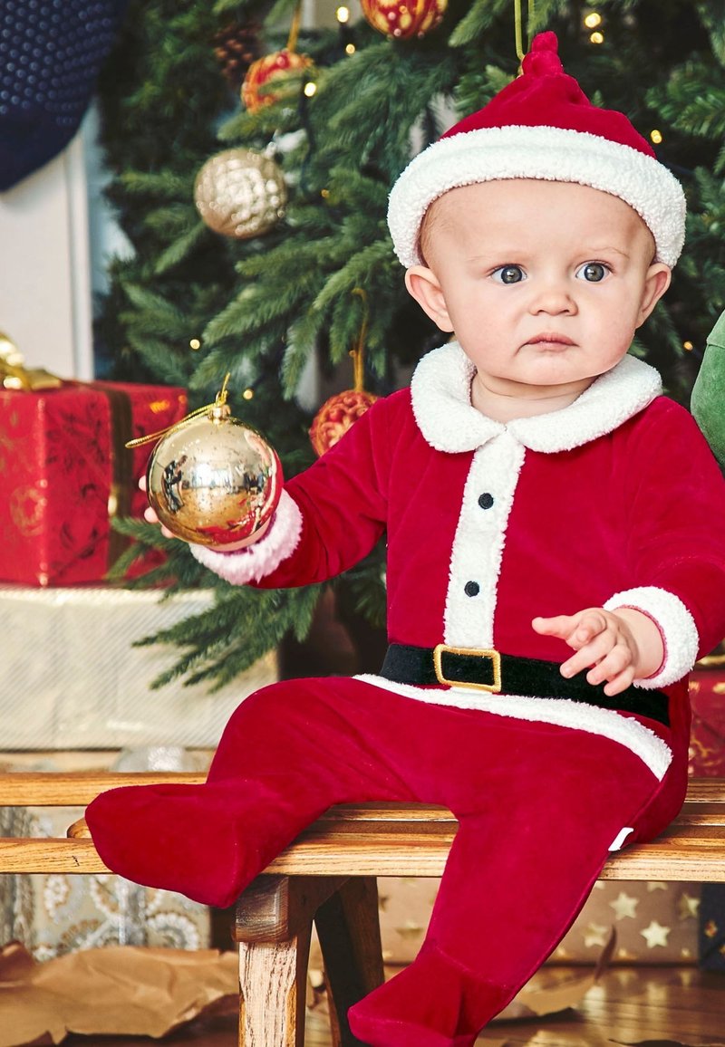 JoJo Maman Bébé 2PIECE FATHER CHRISTMAS OUTFIT SET . Jumpsuit red
