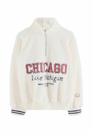 REGULAR FIT - HALF ZIP - Polárdzseki - ecru red slogan