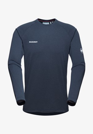 LONGSLEEVE - Sports T-shirt - marine melange-white