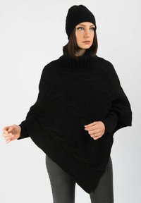 Dalle Piane Cashmere BRAIDED PONCHO - Mantella - nero
