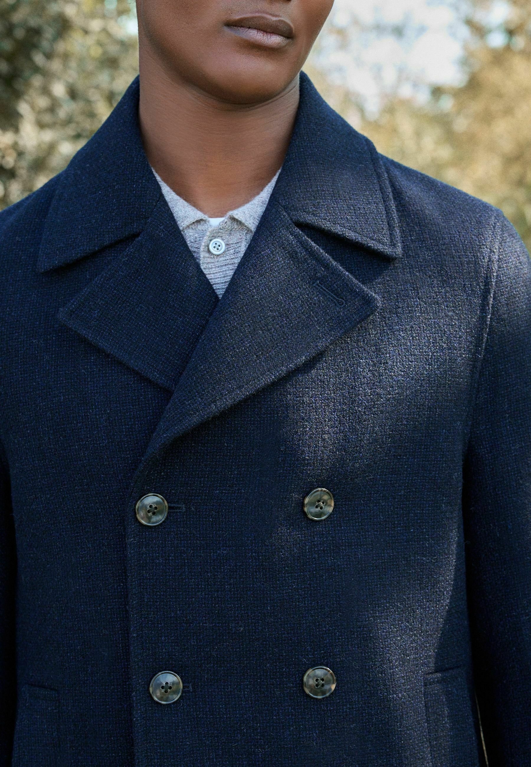 Next REGULAR FIT - SIGNATURE PEA - Classic coat - navy blue/blue
