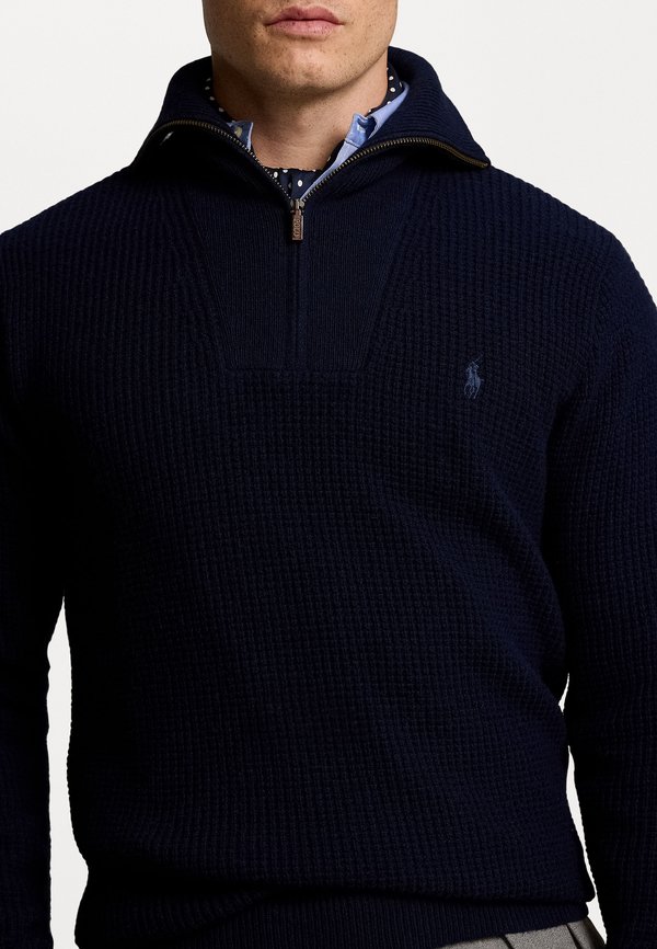 WAFFLE WOOL COTTON QUARTER ZIP JUMPER - Jumper4