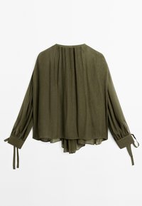 CAPE GARMENT WITH TIES - Camicetta - dark green