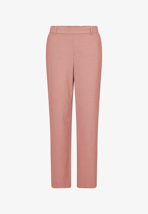 Pantaloni roz prăfuit cu croială dreptă, cu bucle pentru curea, cusături frontale și un finisaj curat, croitorit.