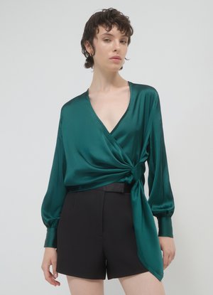 CROISÉ AVEC CEINTURE - Blouse - vert