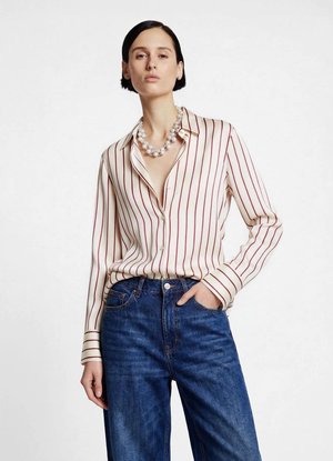 Calliope, RIGHE - Button-down blouse - var crema