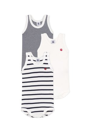 Petit Bateau 3 PACK UNISEX - Bodi - white/dark blue