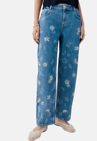 Next - DAISY EMBROIDERED WIDE - Tiesaus kirpimo džinsai - mid blue Miniatiūros vaizdas 1