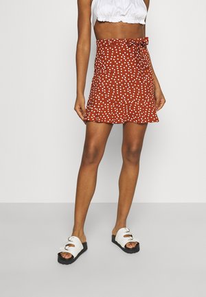 Minifalda - brown/white