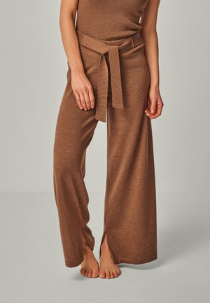 BAILEY - MERINO WOOL KNIT PANTS - Nachtwäsche Hose - cognac