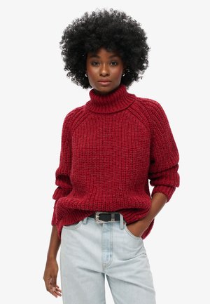 SLOUCHY STITCH ROLL NECK - Maglione - rouge marl