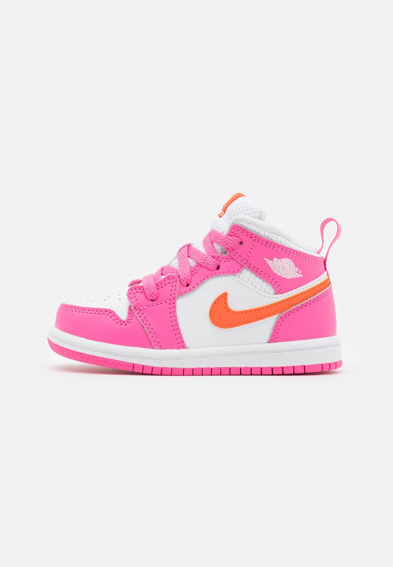 Jordan 1 MID UNISEX Basketball shoes pinksicle/safety orange/white