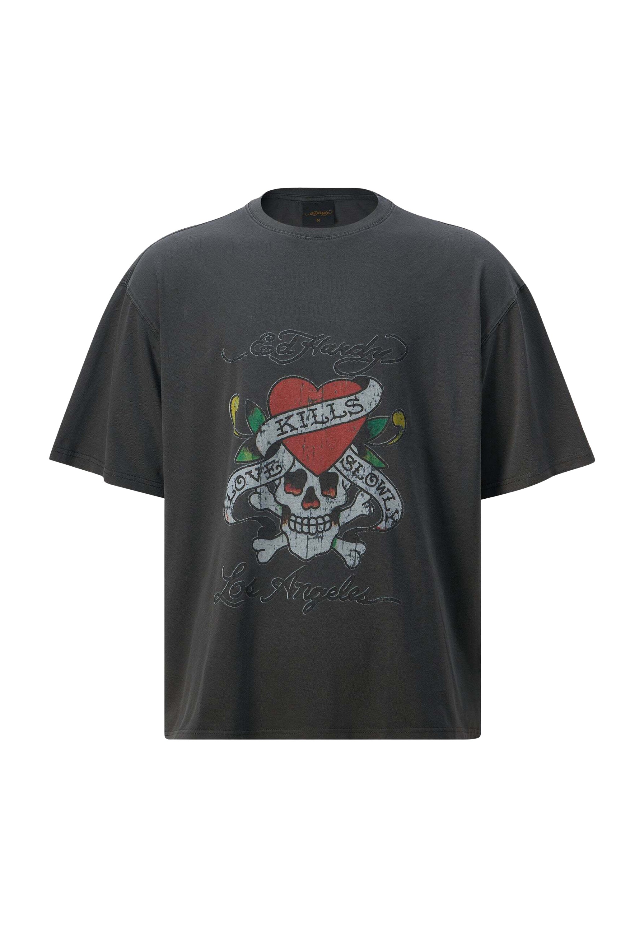 Ed Hardy LOVE-KILLS SLOWLY - Print T-shirt - washed black/black