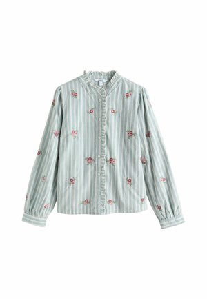 Next, PIECRUST RUFFLE FLORAL EMBROIDERED BLOUSE - Pogājama blūze - blue corduroy stripe