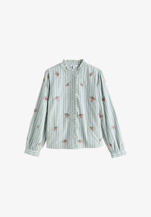 Next, PIECRUST RUFFLE FLORAL EMBROIDERED BLOUSE - Pogājama blūze - blue corduroy stripe