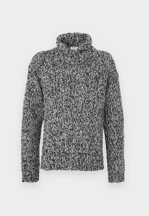 SHAWL COLLAR MOULINE SWEATER - Pulover - black