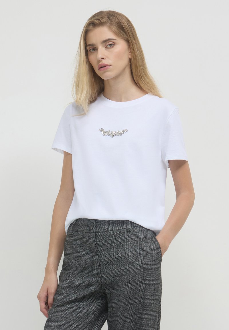 Calliope CON STRASS  - T-shirt imprimé - bianco