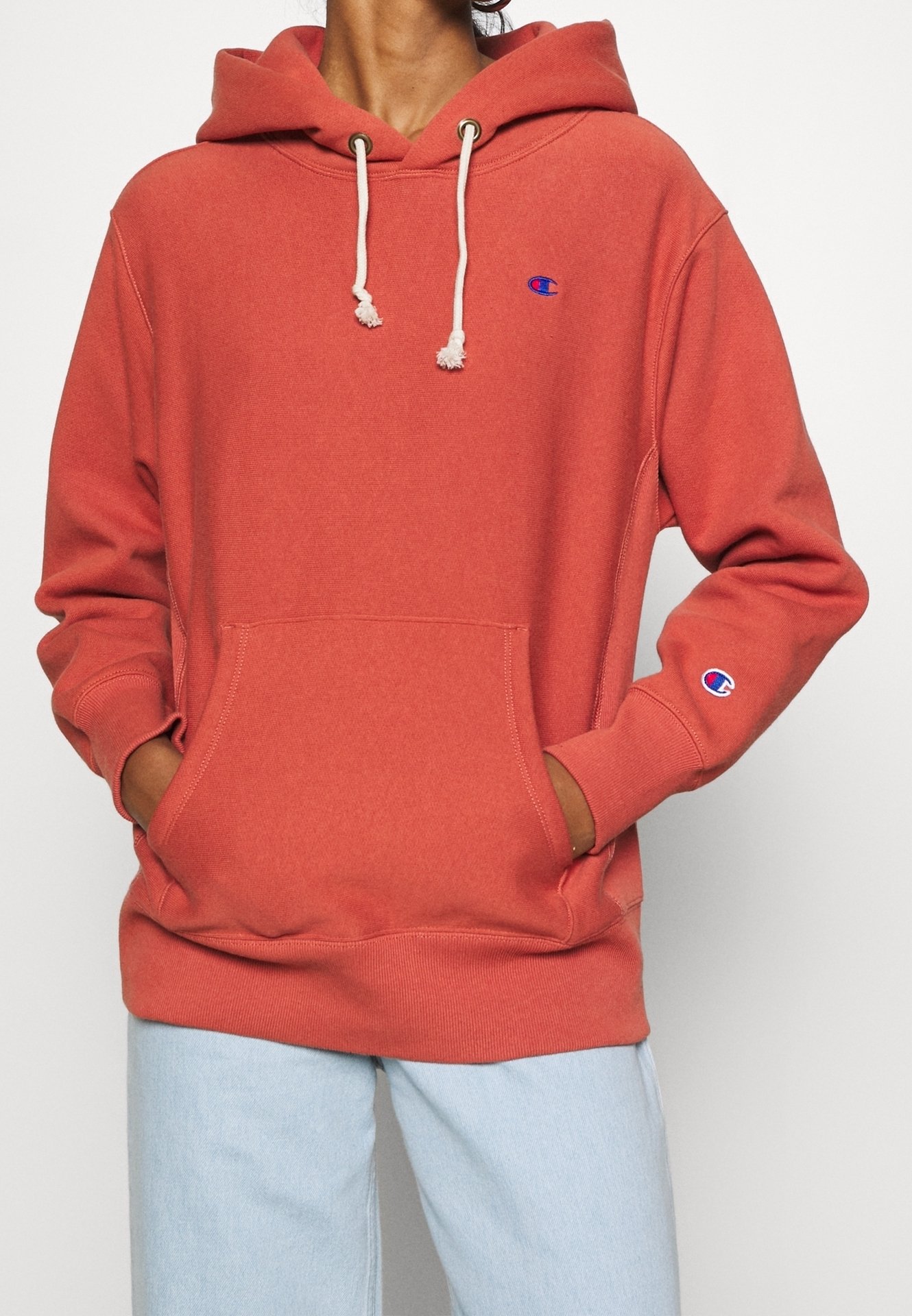 champion reverse weave hoodie red
