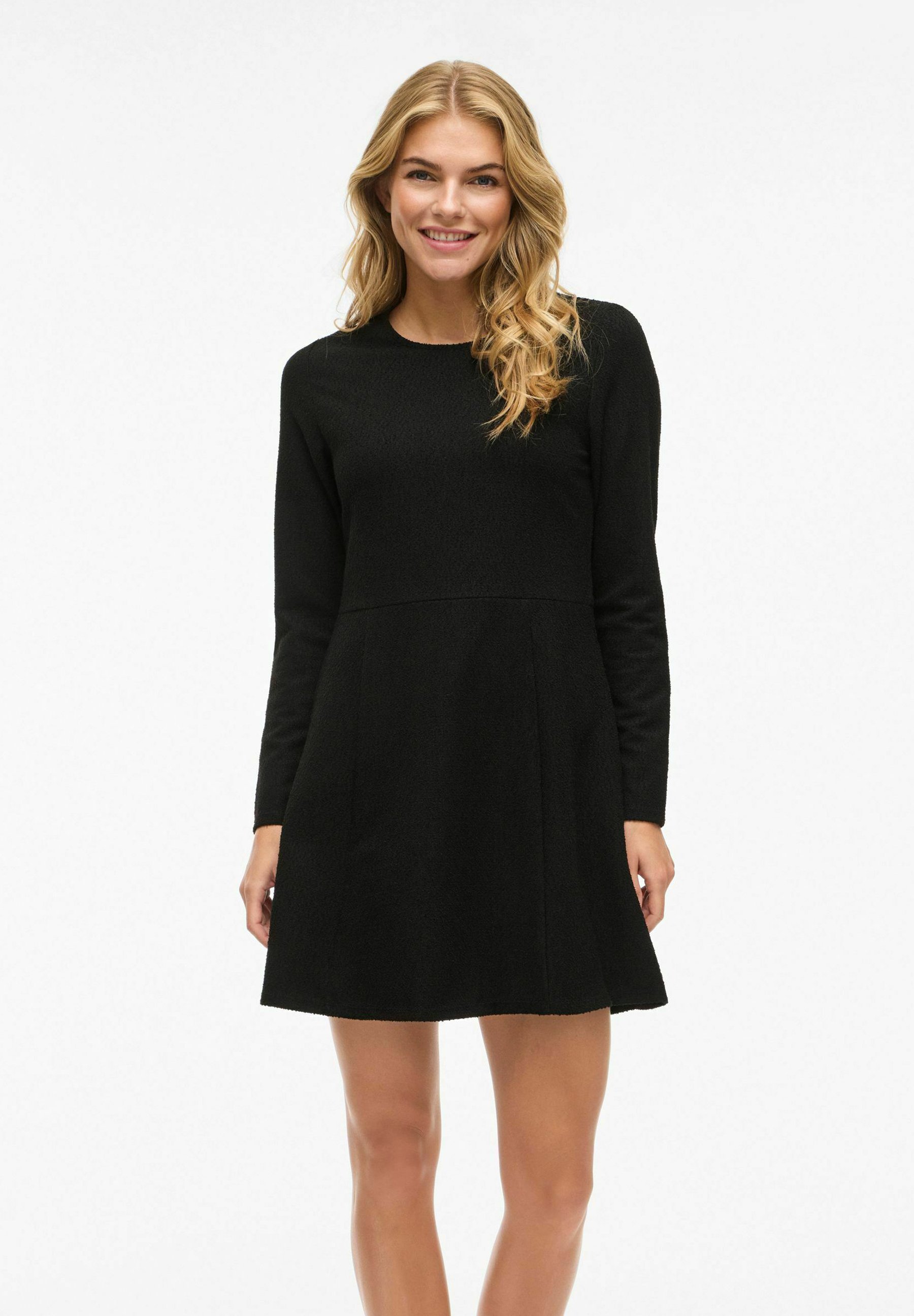 Vila VIMODALA Vestido De Cuello Redondo L/S Midi SU-Noos, Negro, L, Negro, L