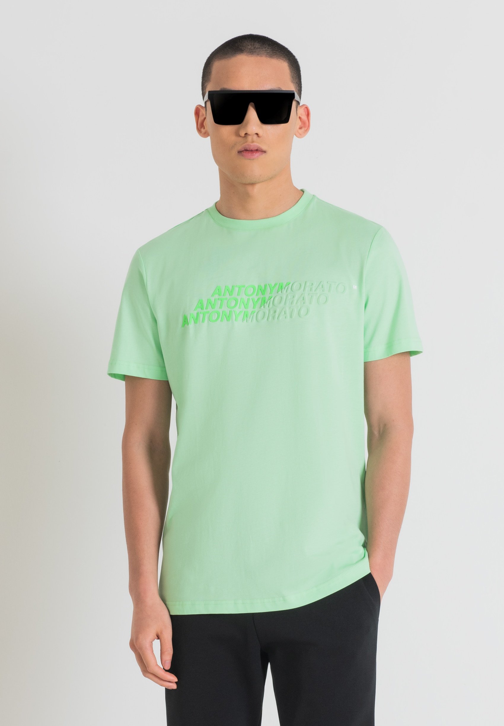 Antony Morato REGULAR FIT LOGO Camiseta estampada bright green