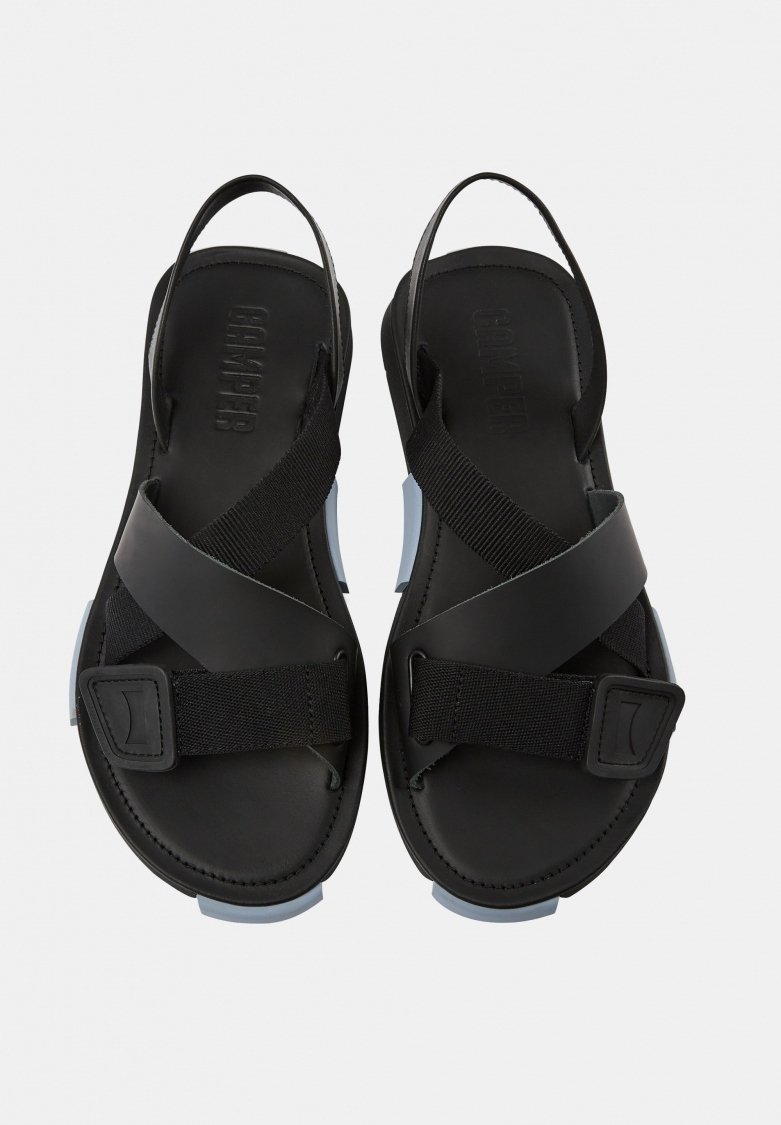 Herren Sandalen | Camper SET Riemensandalette schwarz hellblau/schwarz - VM55189 Herren Sandalen | Camper SET Riemensandalette schwarz hellblau/schwarz - VM55189