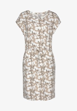 Beach Time Jersey dress - beige creme bedruckt
