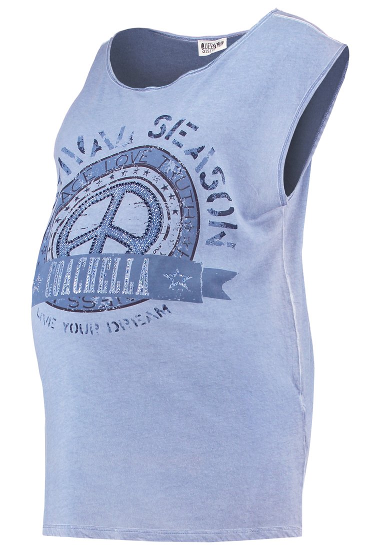 Queen Mum T-shirt print blauw