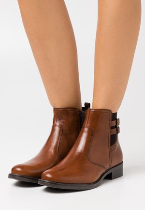LEATHER - Classic ankle boots - cognac