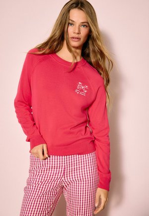 TALL FIT - SOFT TOUCH CREW NECK  - Pulover - bright pink heart embroidery