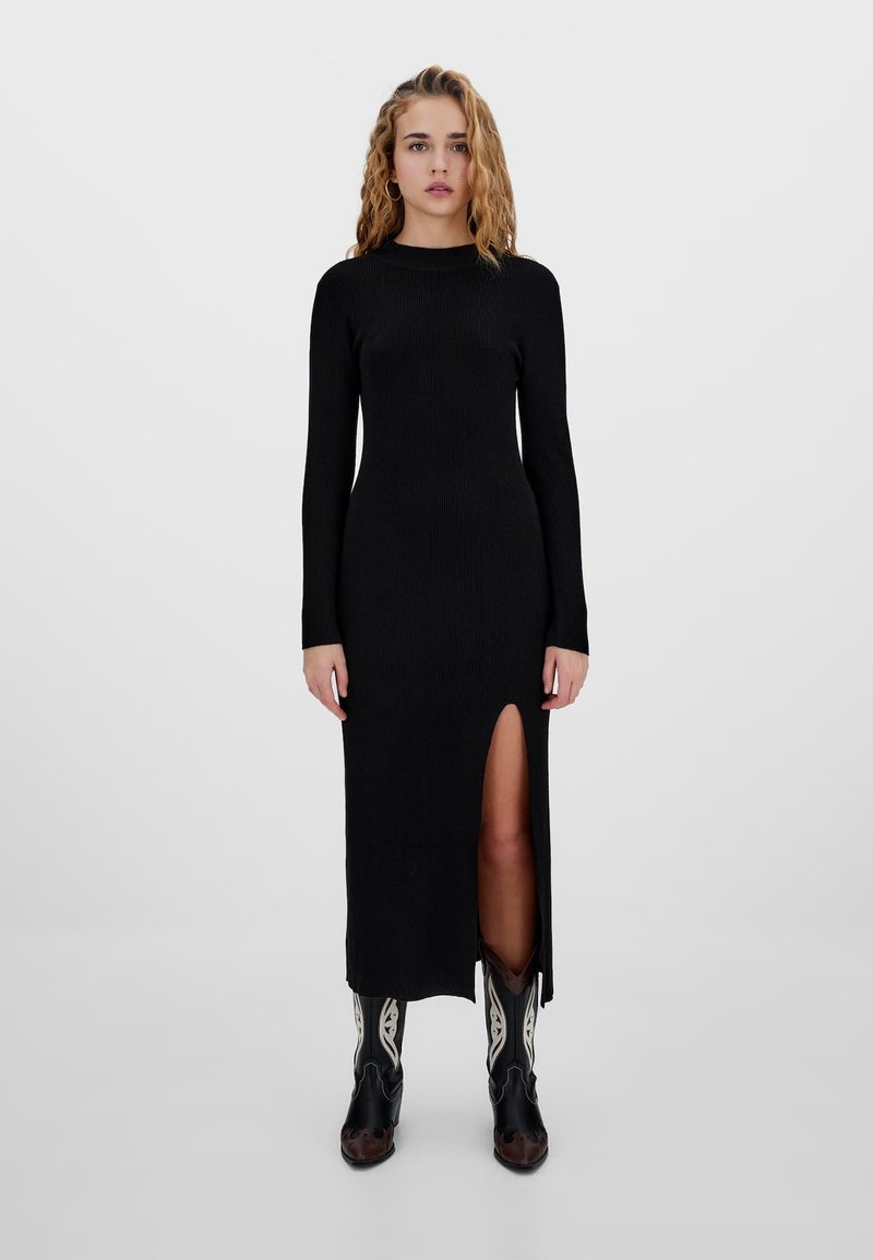 Damen Freizeitkleider | Stradivarius Strickkleid black/schwarz - TM92368 Damen Freizeitkleider | Stradivarius Strickkleid black/schwarz - TM92368