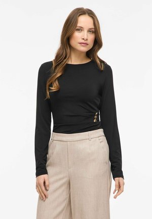 MIT VIGENEA RUNDHALS - Pikkade varrukatega topp - black