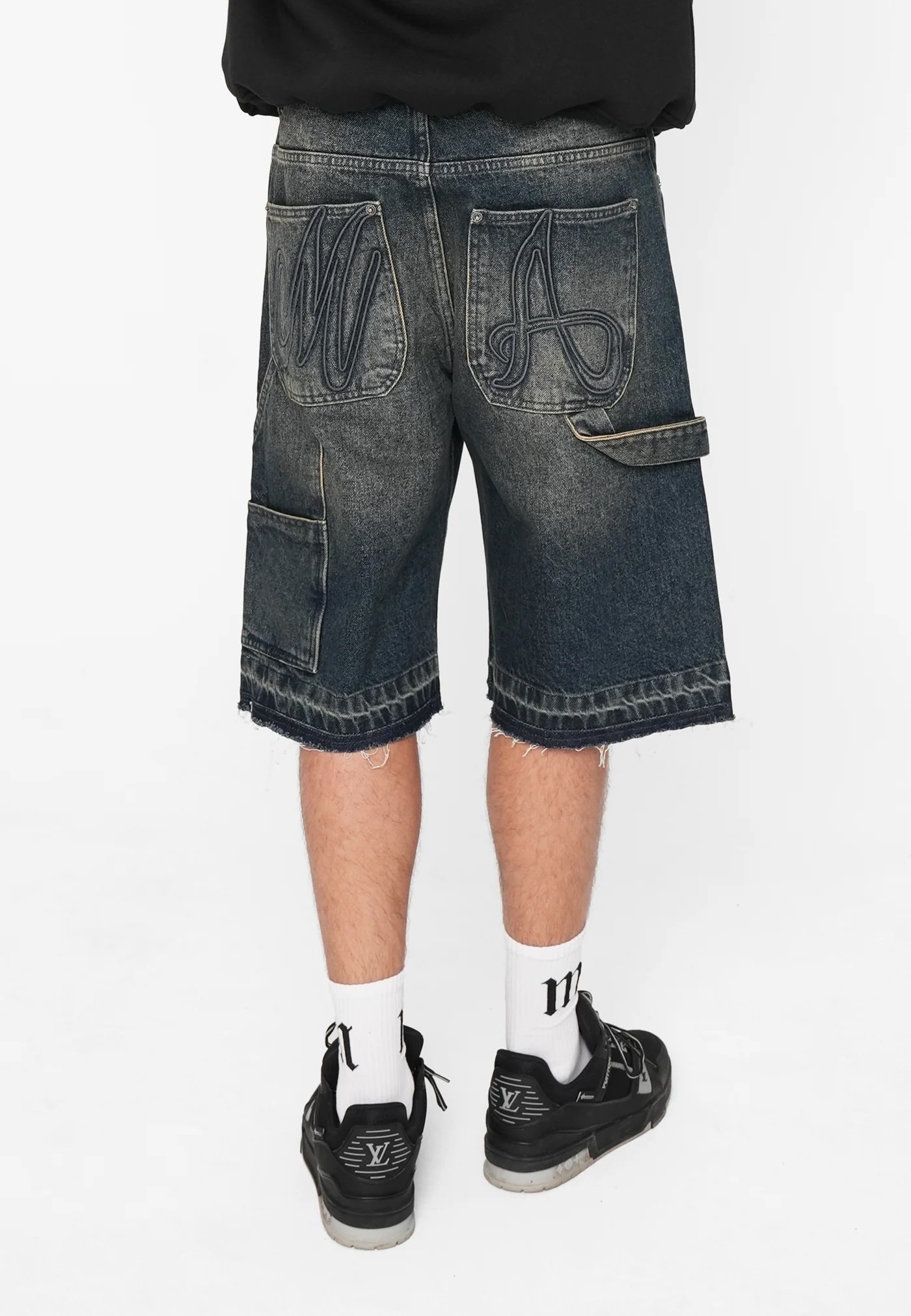 Multiply Apparel BAGGY JORKS - Jeansshort - dark vintage/blauw