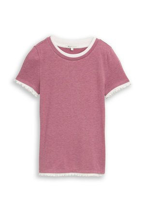 TOM TAILOR DENIM, T-SHIRT IM 2-IN-1-LOOK - T-shirt print - dusty berry melange