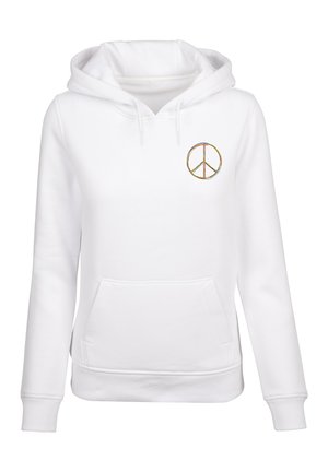PEACE - Mikina s kapucňou - white