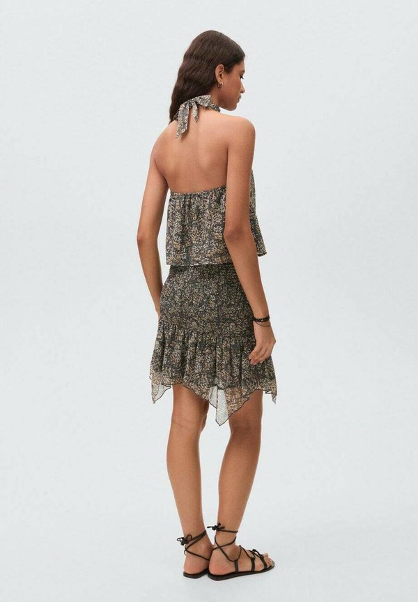 ASYMMETRICAL PRINTED - Pleated skirt - ecru3