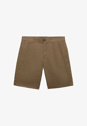 Bordeaux-linapantalonit suoran leikkauksen omaava, jossa on kaksi etutaskua ja yksinkertainen napin sulkeminen vyötäröllä. Sujuva rakenne.