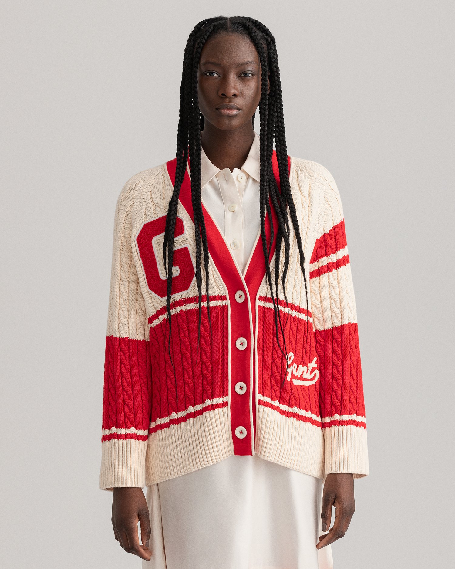 GANT VARSITY - Gilet - buttercream/écru 