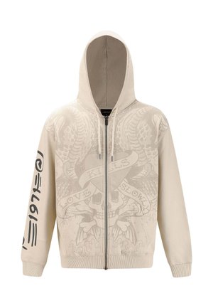 Ed Hardy KILLS SLOWLY  - Zip-up sweatshirt - beige