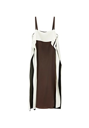 Massimo Dutti, FLOWING COLOR-BLOCK MIDI DRESS - Maxi-jurk - dark brown