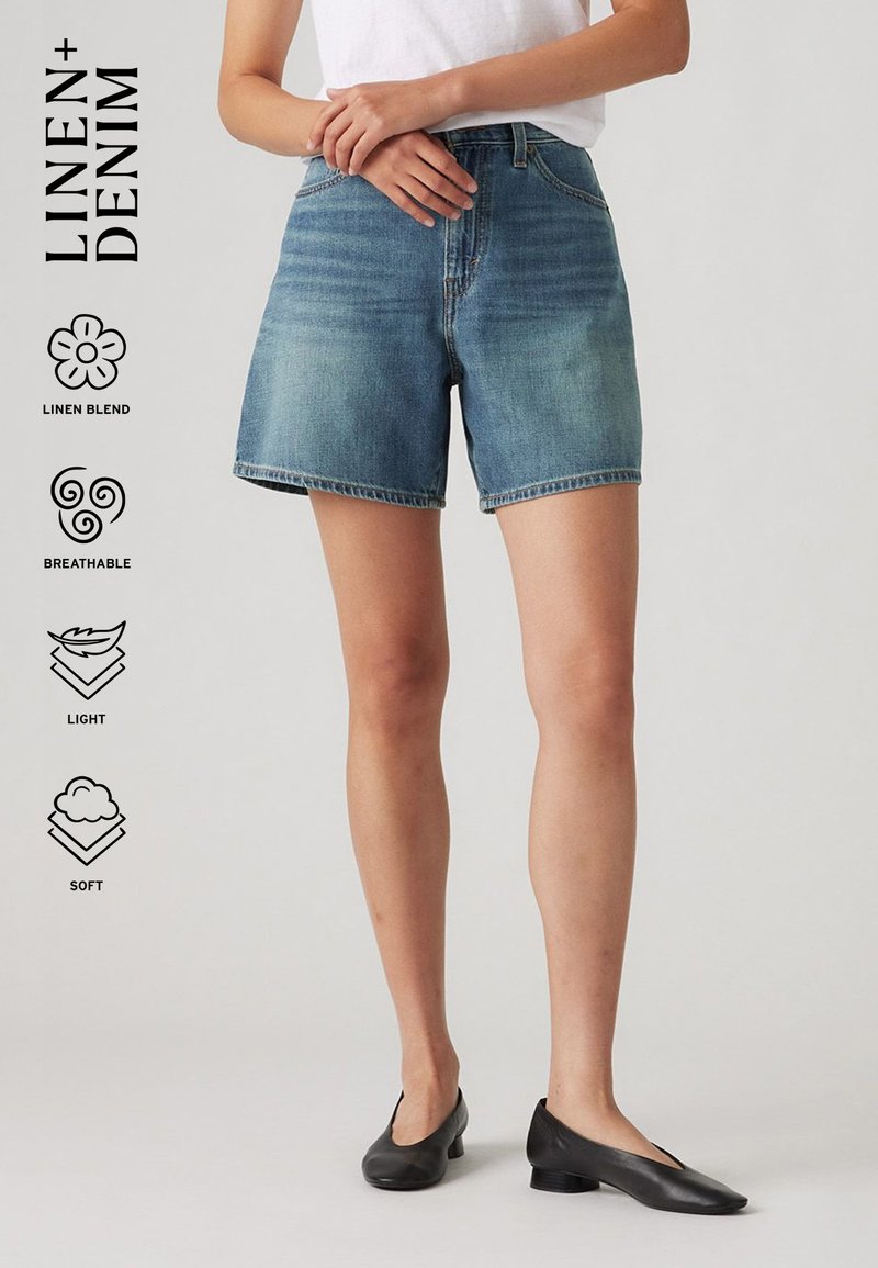 Levi's® - HIGH BAGGY - Džinsiniai šortai - stop flaxing short linen+ denim, Padidinti