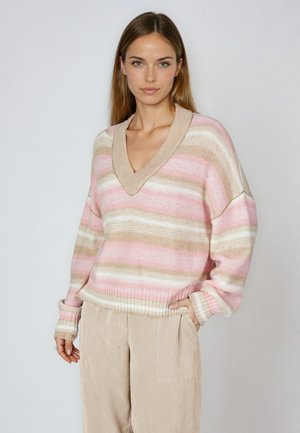 PULLOVER - Strickpullover - off white dark blush varied