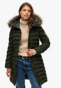 Superdry & Co FUJI HOOD MID LENGTH - Abrigo de invierno - olive green