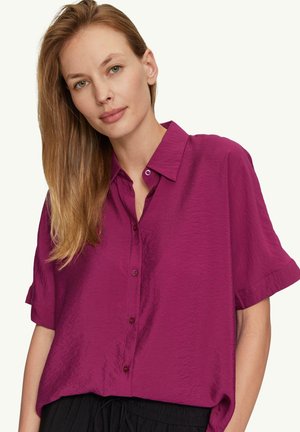 s.Oliver STRUKTURIERTEM - Button-down blouse - burgund